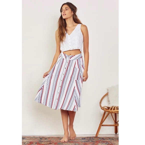 Tularosa Dresses & Skirts - NEW Tularosa Oliver Skirt in Blue & Red Stripe S